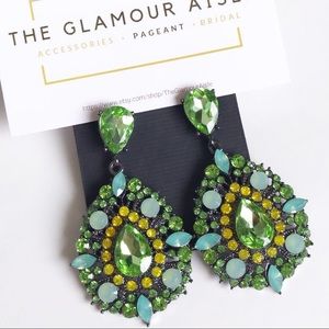 Green Lauren Crystal Drop